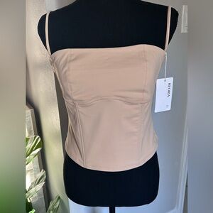 Nude Beige Strapless Bustier Corset Top
